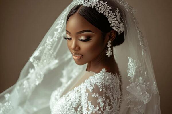 Mariée avec une coiffure mariage en chignon